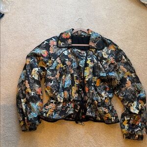 RARE Free People Floral Jacquard Jacket Size L